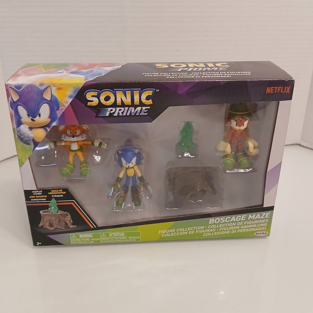 Sonic Prime Netflix Boscage Maze Tails Knuckles 2.5" Figures Jakks Pacific Sega